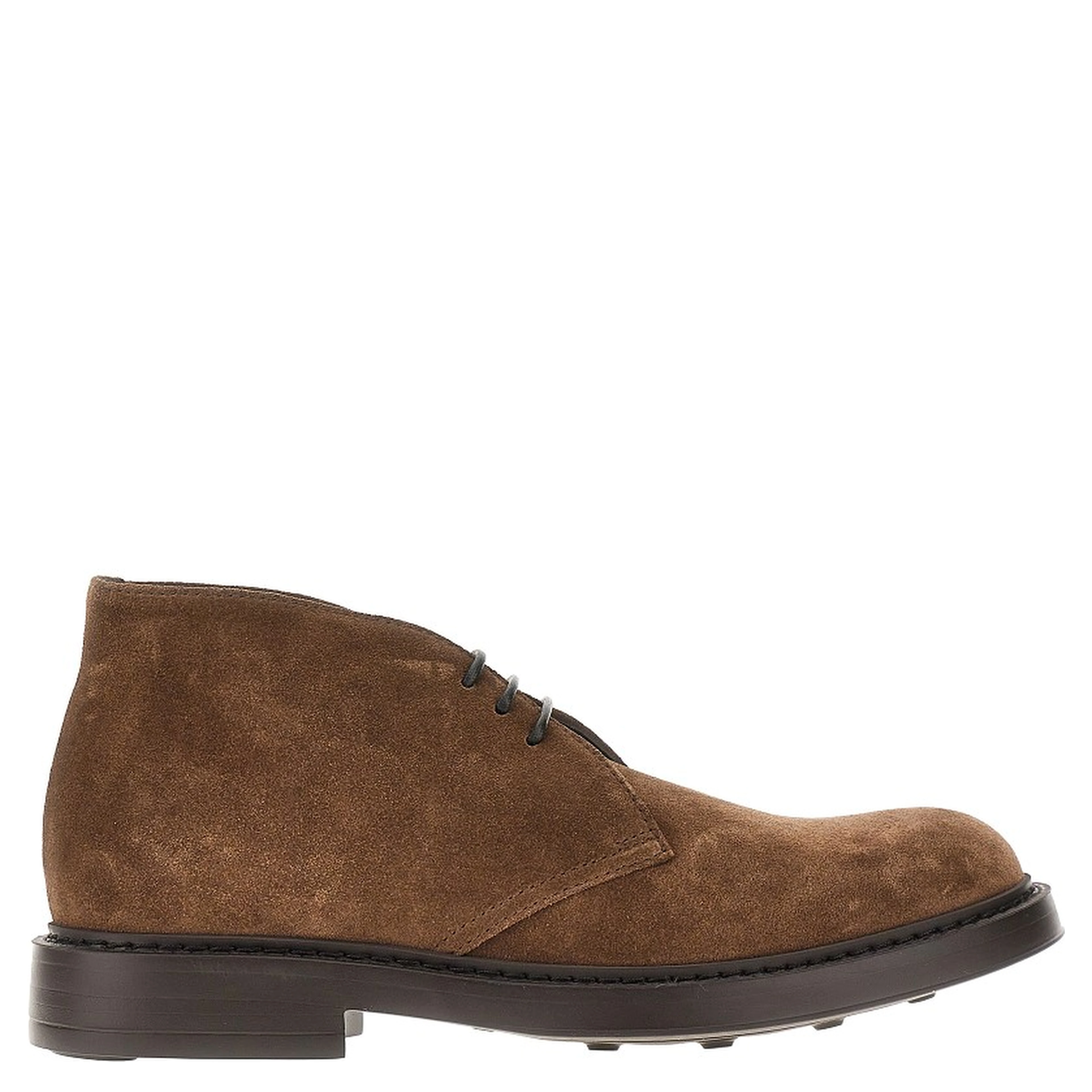 Suede leather laced shoes