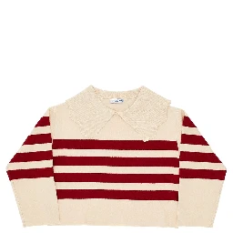 Knitted sweater with collar