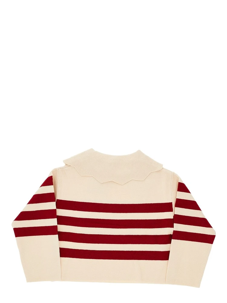 Knitted sweater with collar alternative