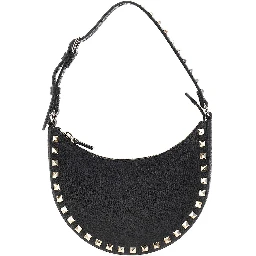 Grain leather mini 'Rockstud' hobo bag