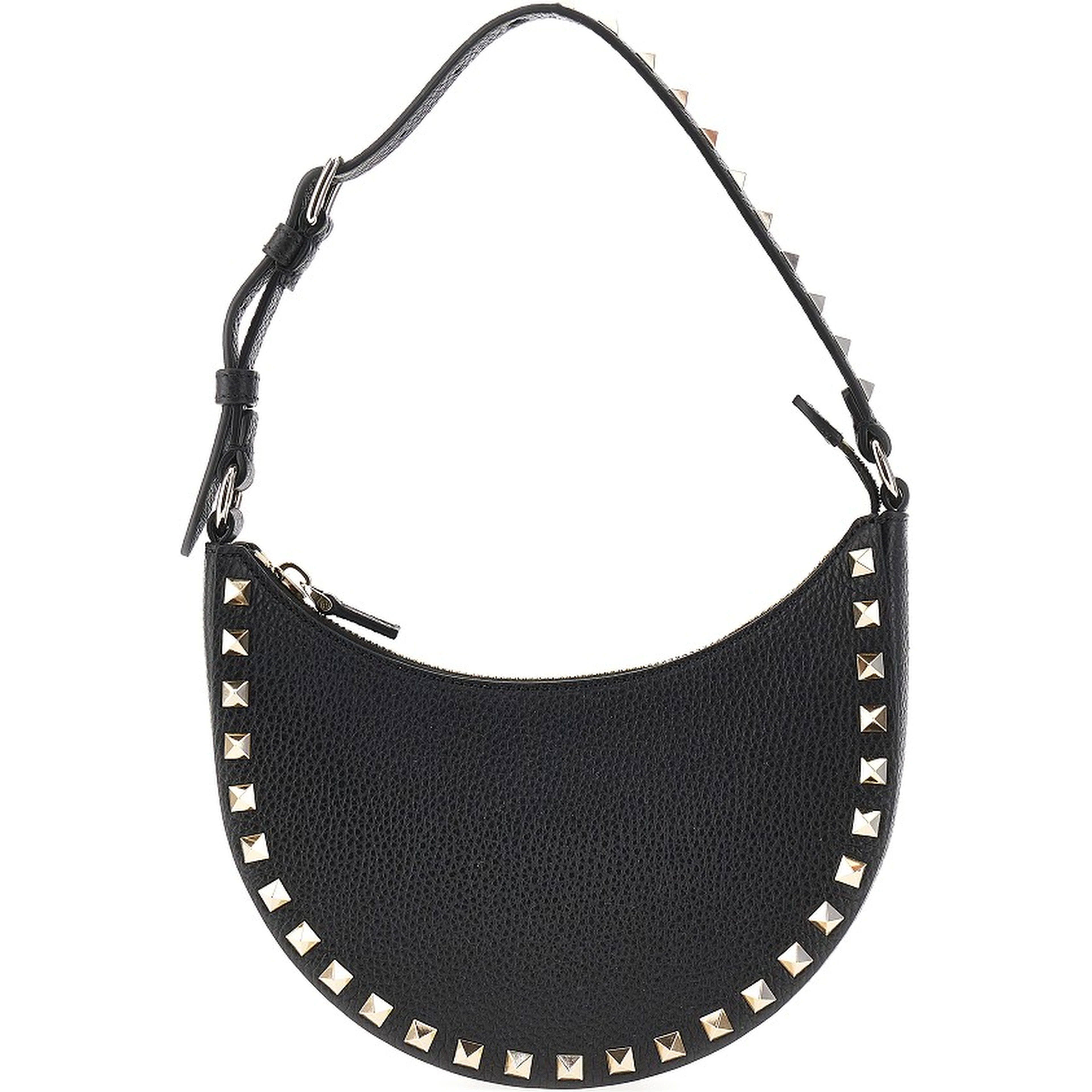 Grain leather mini 'Rockstud' hobo bag