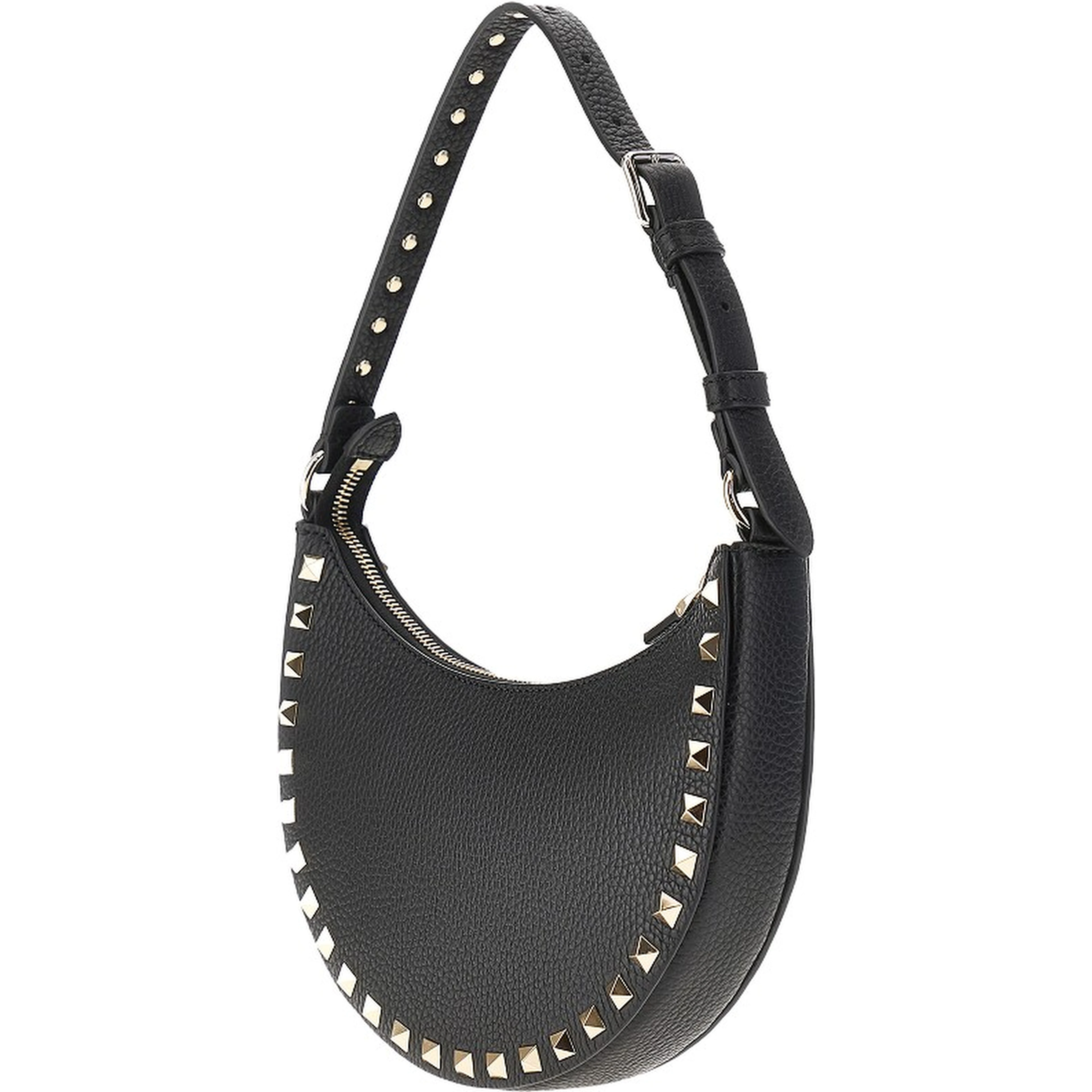 Grain leather mini 'Rockstud' hobo bag