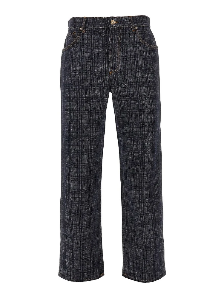 Check denim Loose Fit jeans
