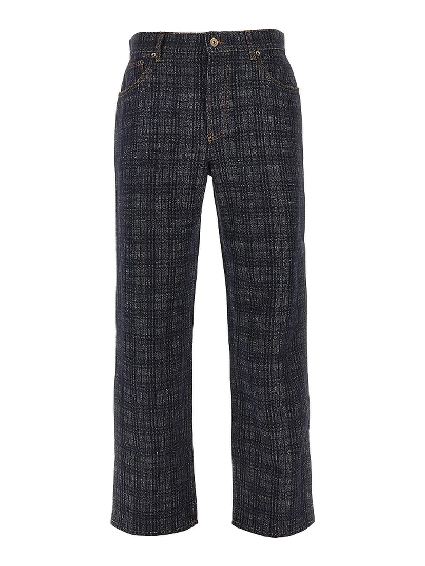 Check denim Loose Fit jeans
