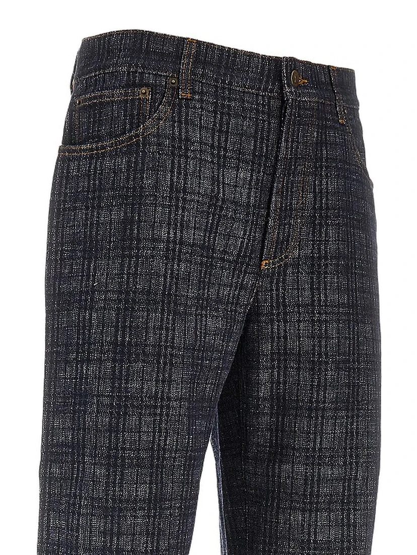 Check denim Loose Fit jeans