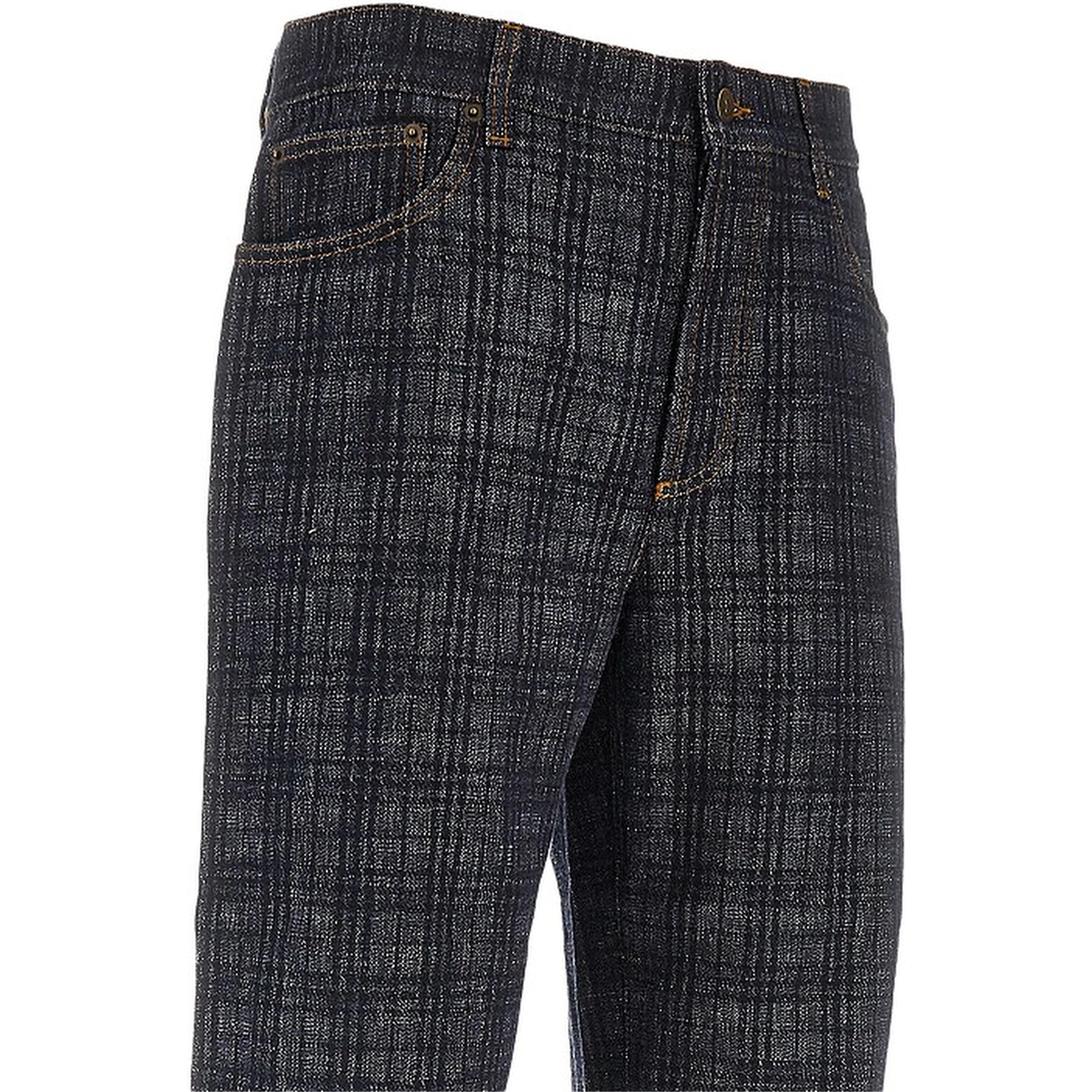 Check denim Loose Fit jeans