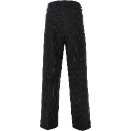 Pinstriped twill pants with darts