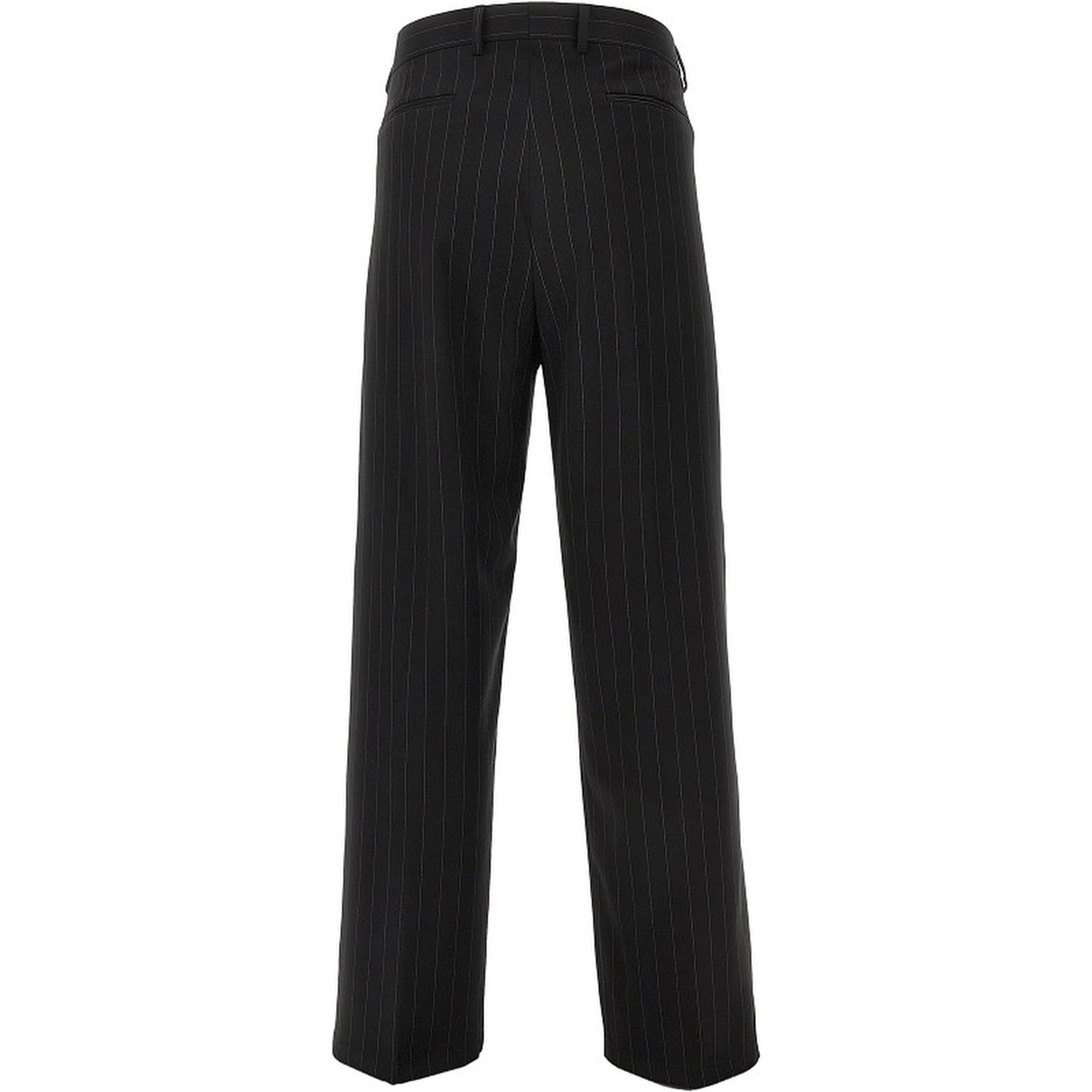 Pinstriped twill pants with darts
