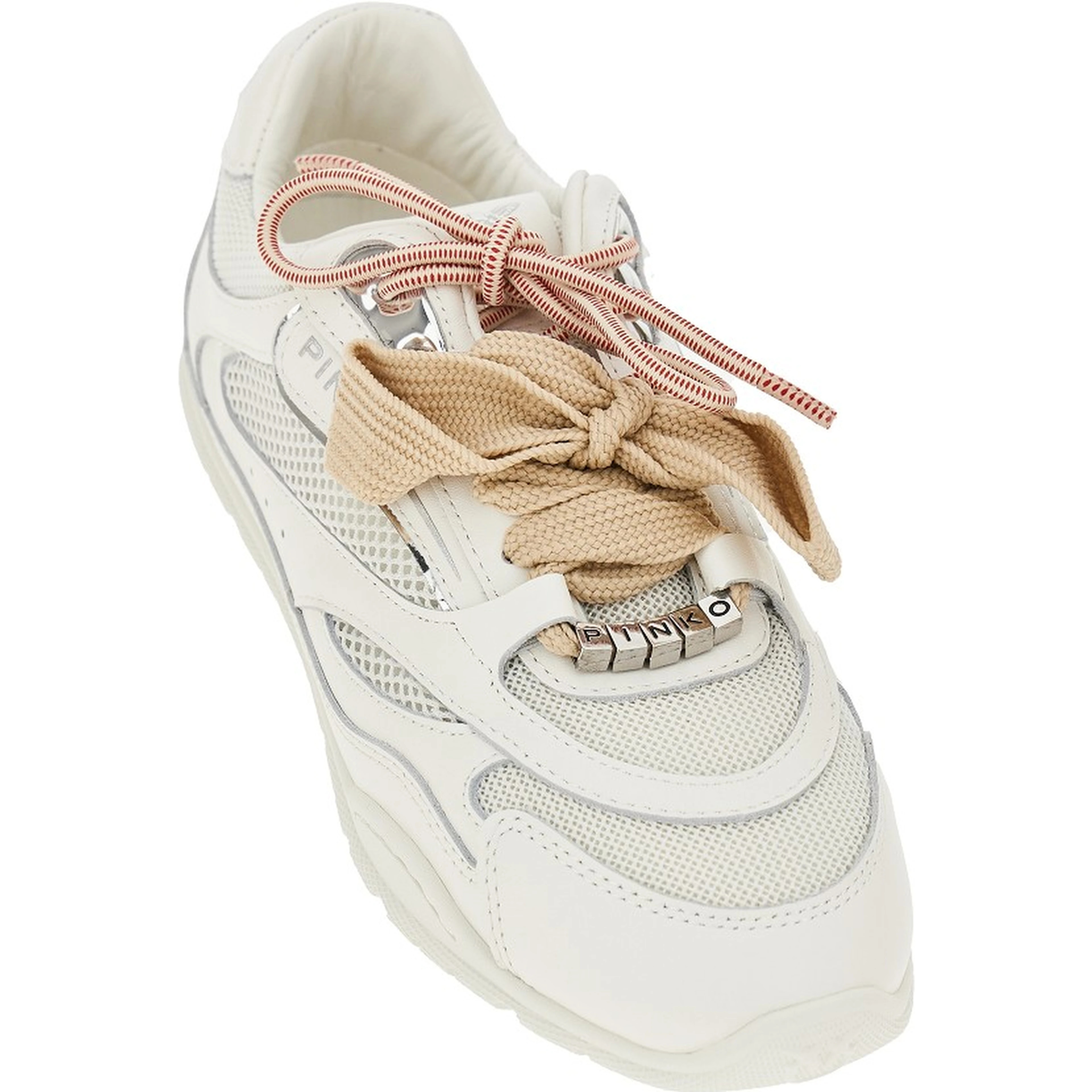 Leather and mesh sneakers