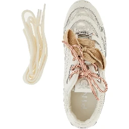 Leather and mesh sneakers
