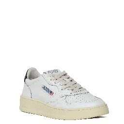 Sneakers Medalist Low In Pelle Bianca, Nera