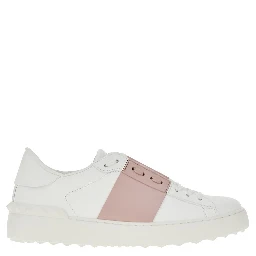 'Open' leather sneakers