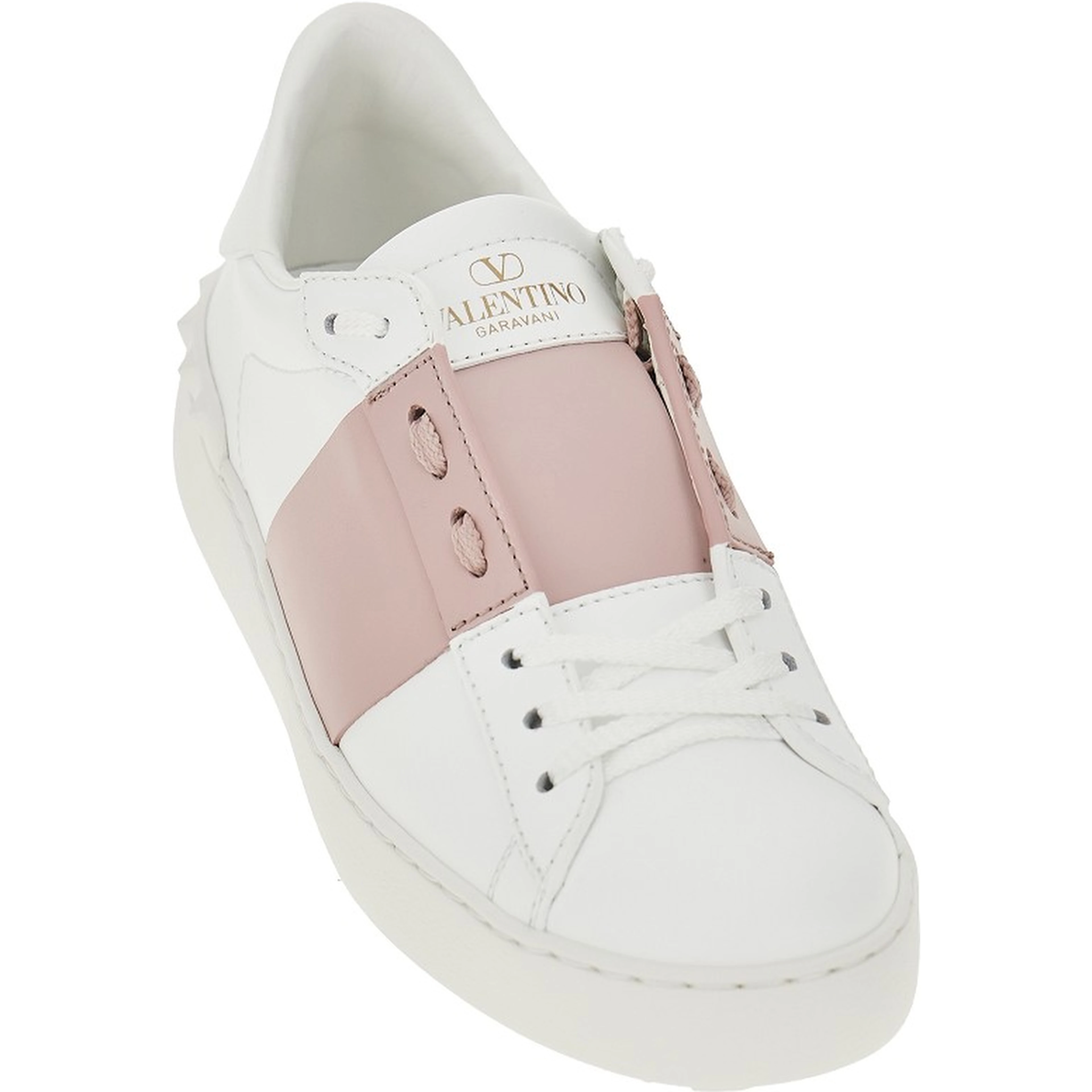 'Open' leather sneakers