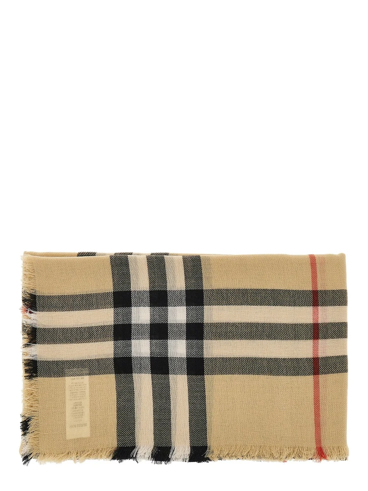 Check wool scarf