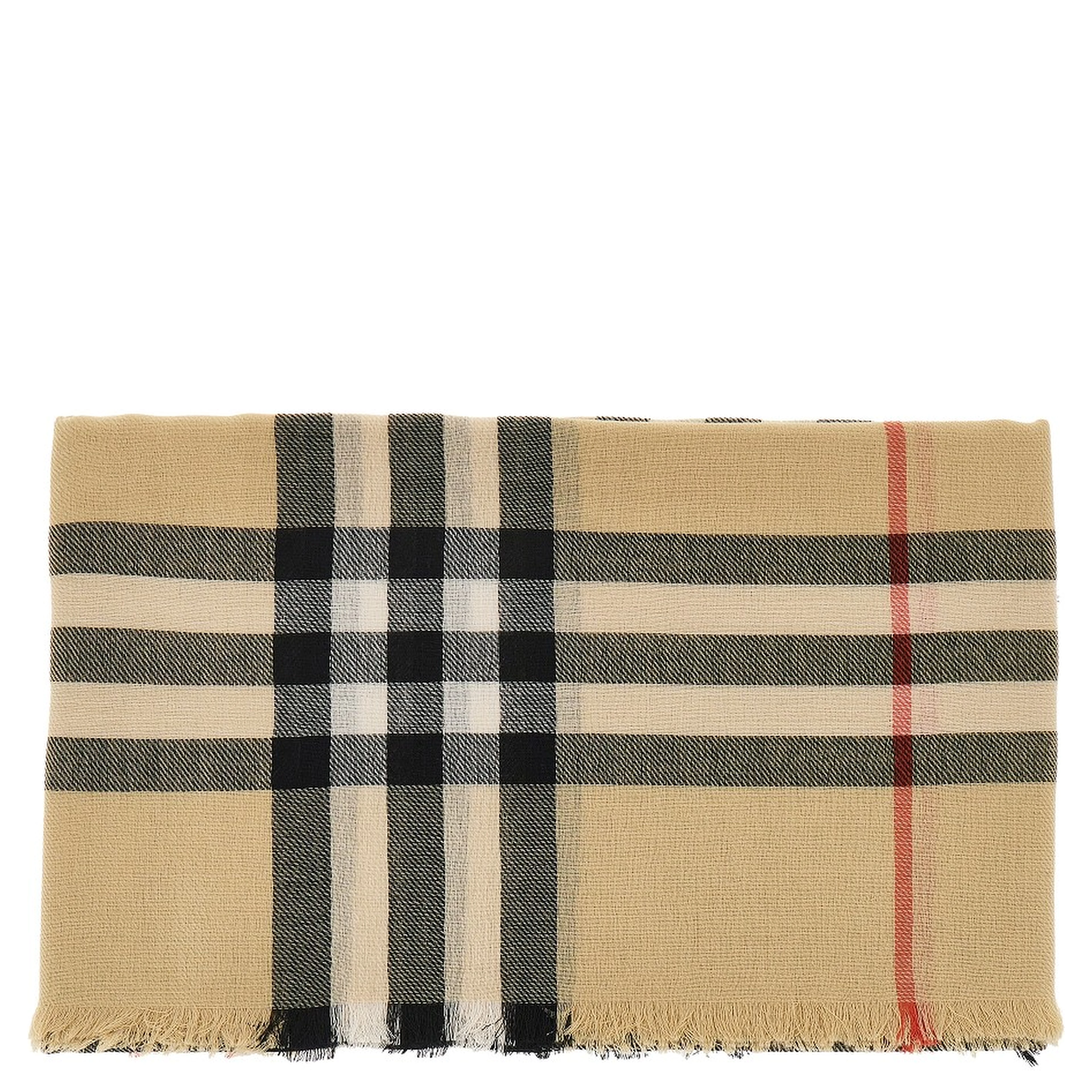 Check wool scarf