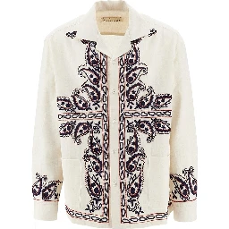 'Memento' embroidered silk shirt
