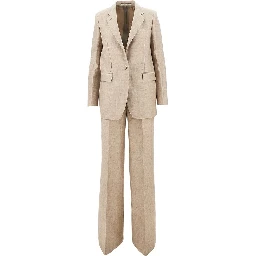 'Adrianne' linen-blend tailored suit