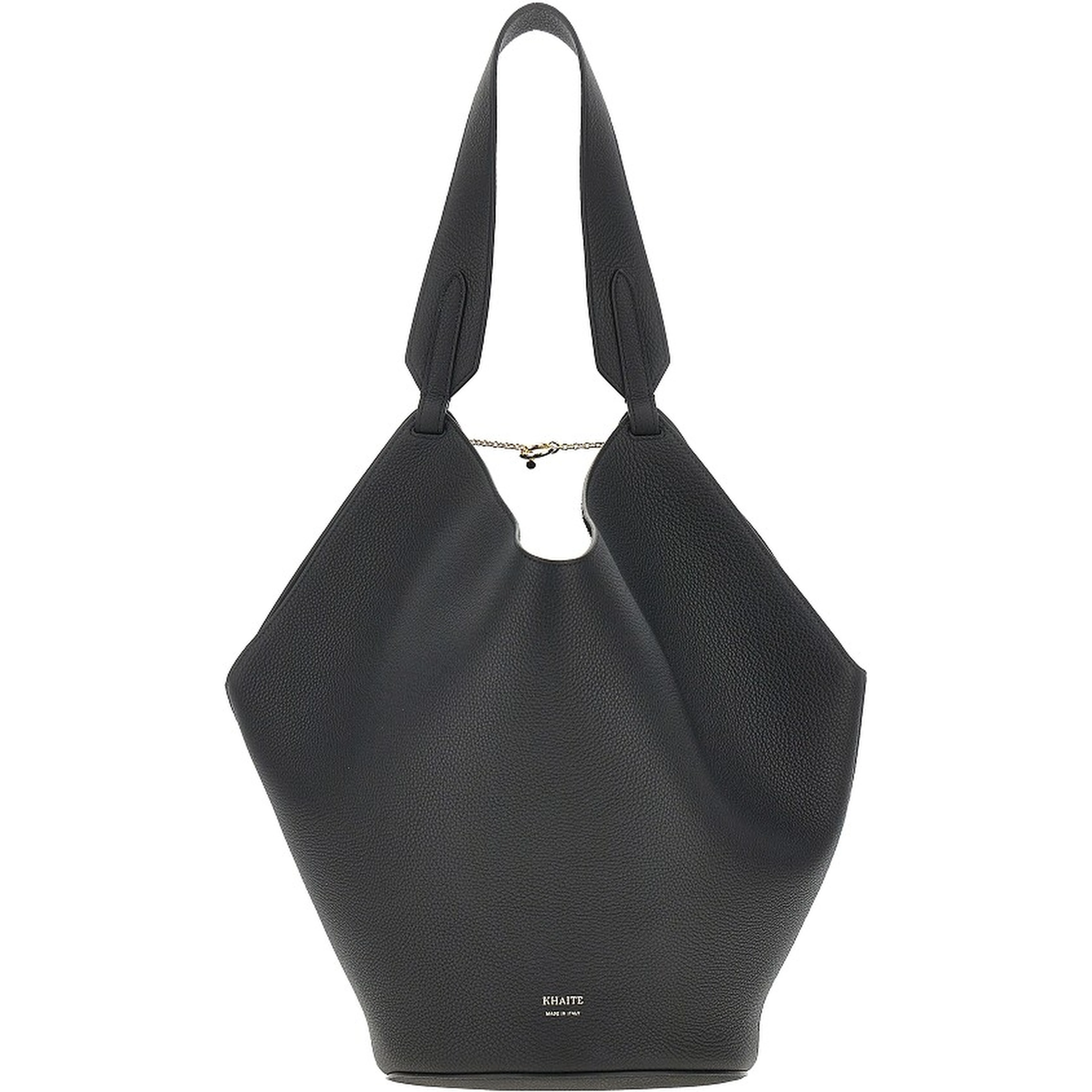 Small leather 'Lotus' tote bag