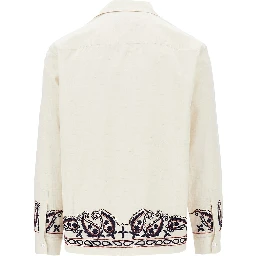 'Memento' embroidered silk shirt