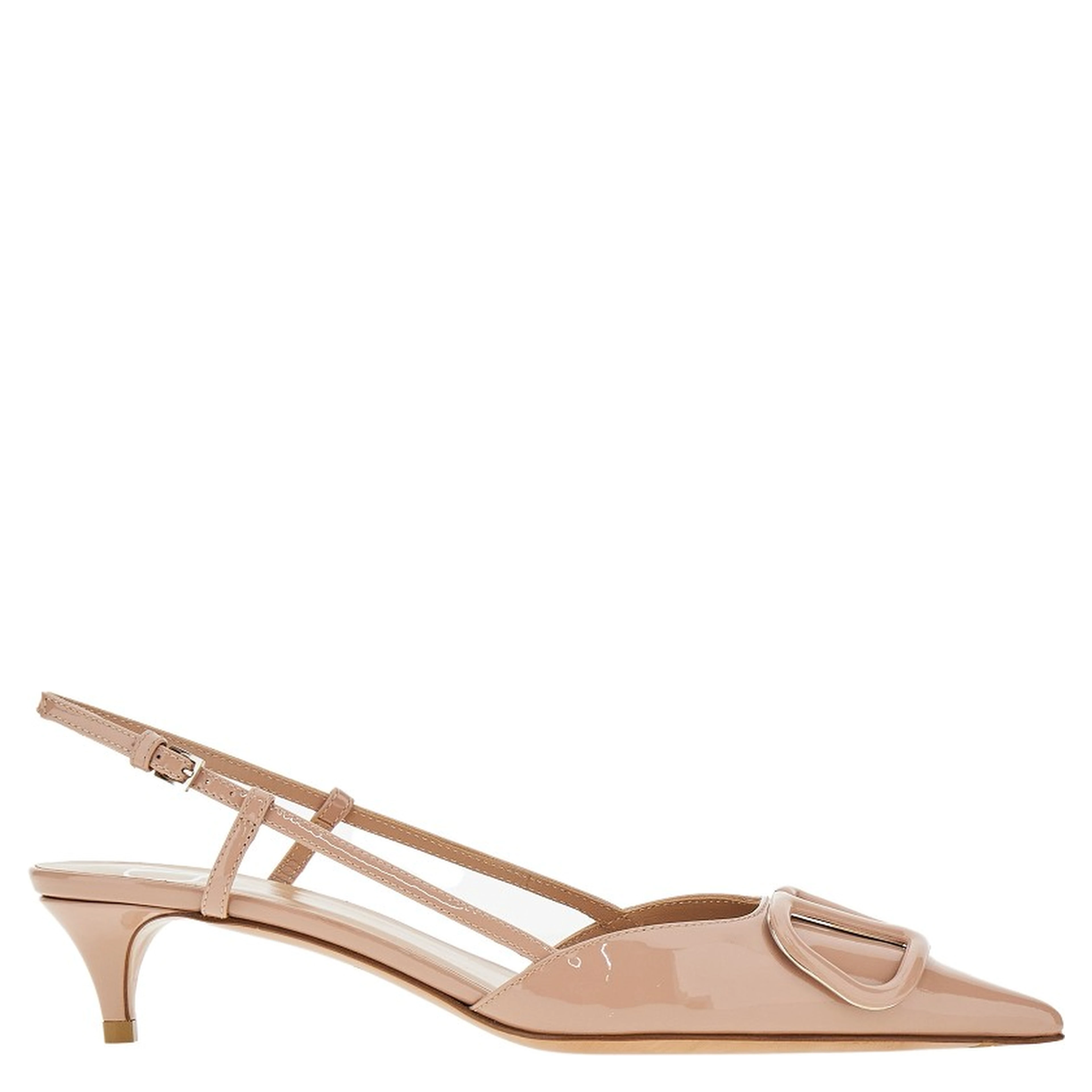 Patent leather slingback pumps