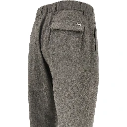 Stretch liht wool pants with drawstring