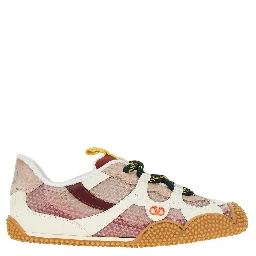'Amphibia' fabric and leather sneakers