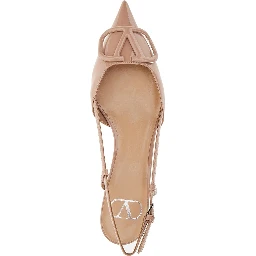 Patent leather slingback pumps