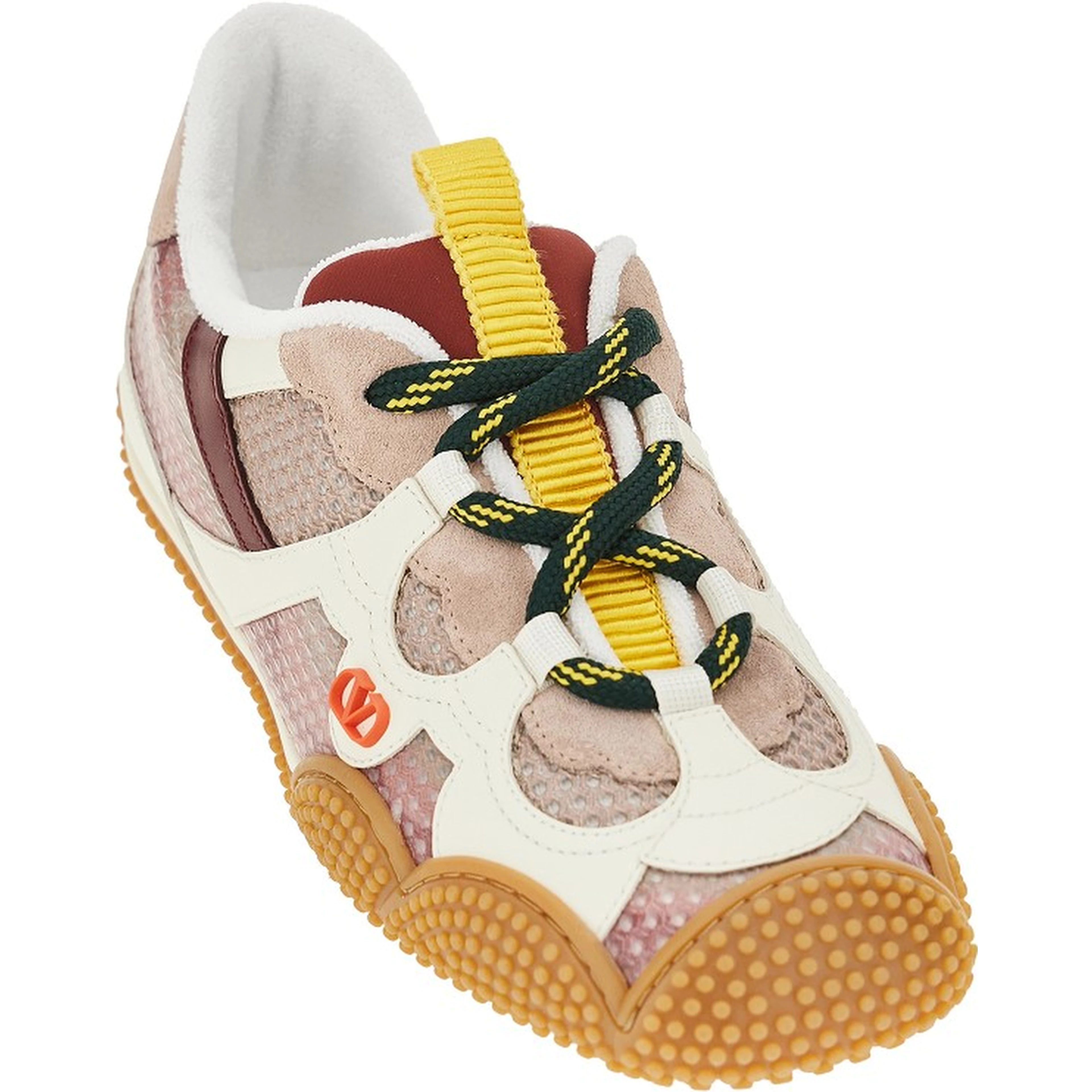 'Amphibia' fabric and leather sneakers