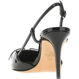 Patent leather slingback pumps