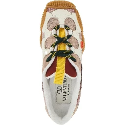 'Amphibia' fabric and leather sneakers