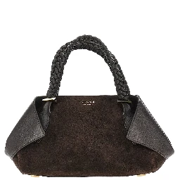 Leather hand bag with logo