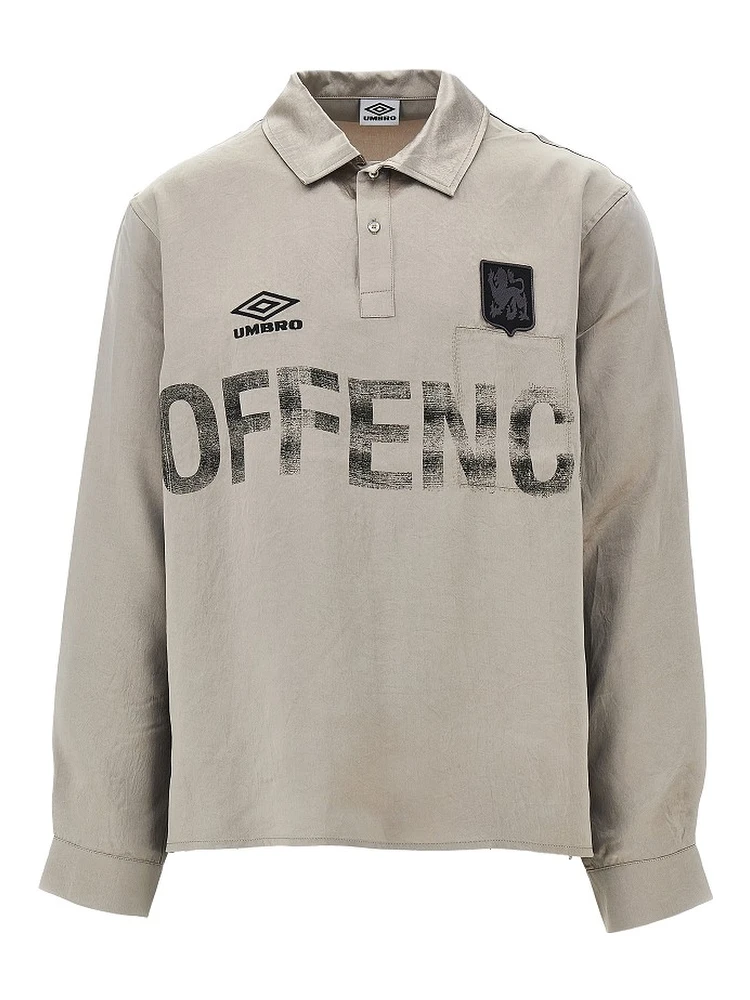 Satin shirt with logo embroidery and print