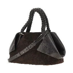 Leather hand bag with logo
