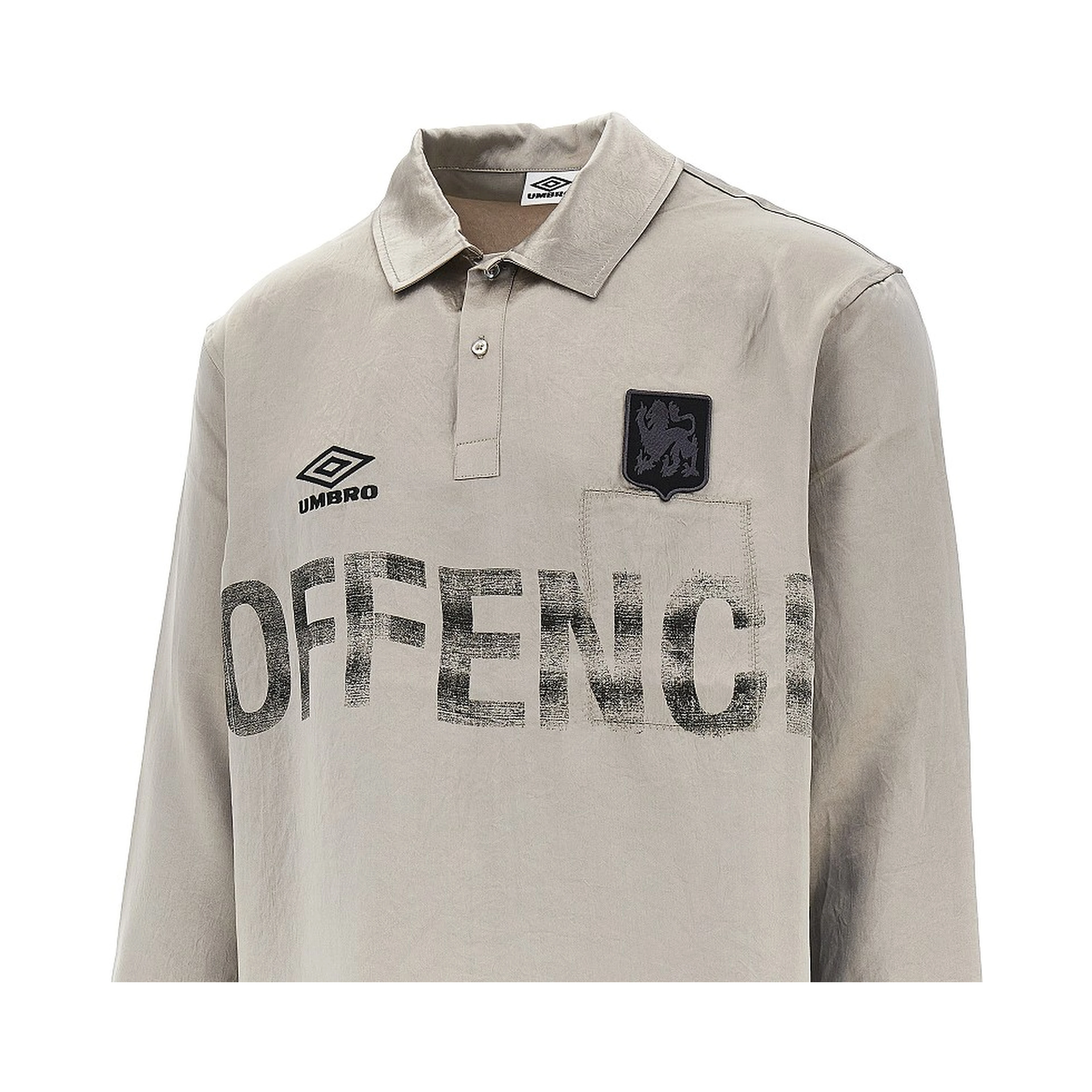 Satin shirt with logo embroidery and print