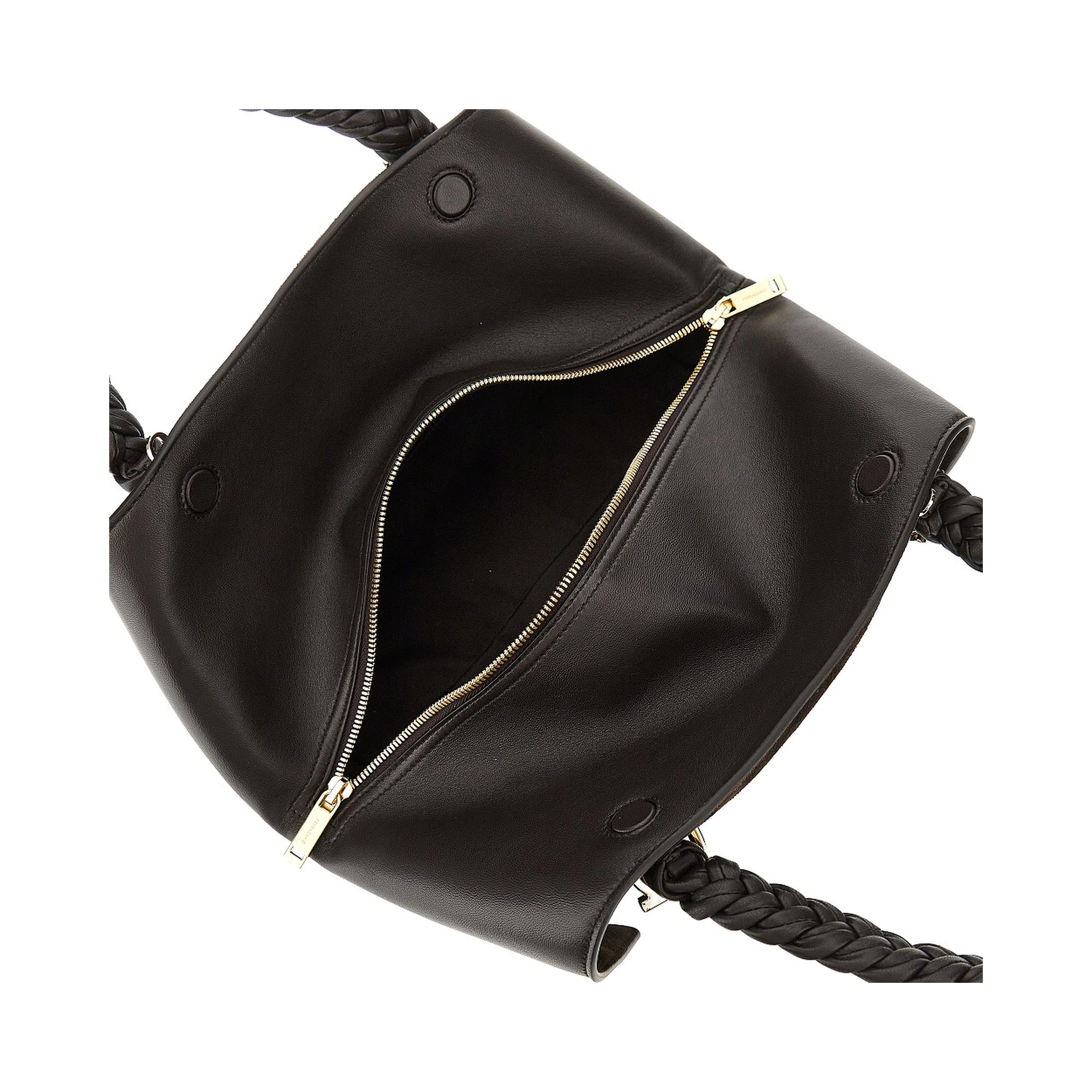 Leather hand bag with logo