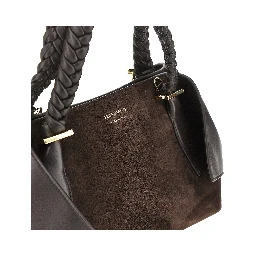 Leather hand bag with logo