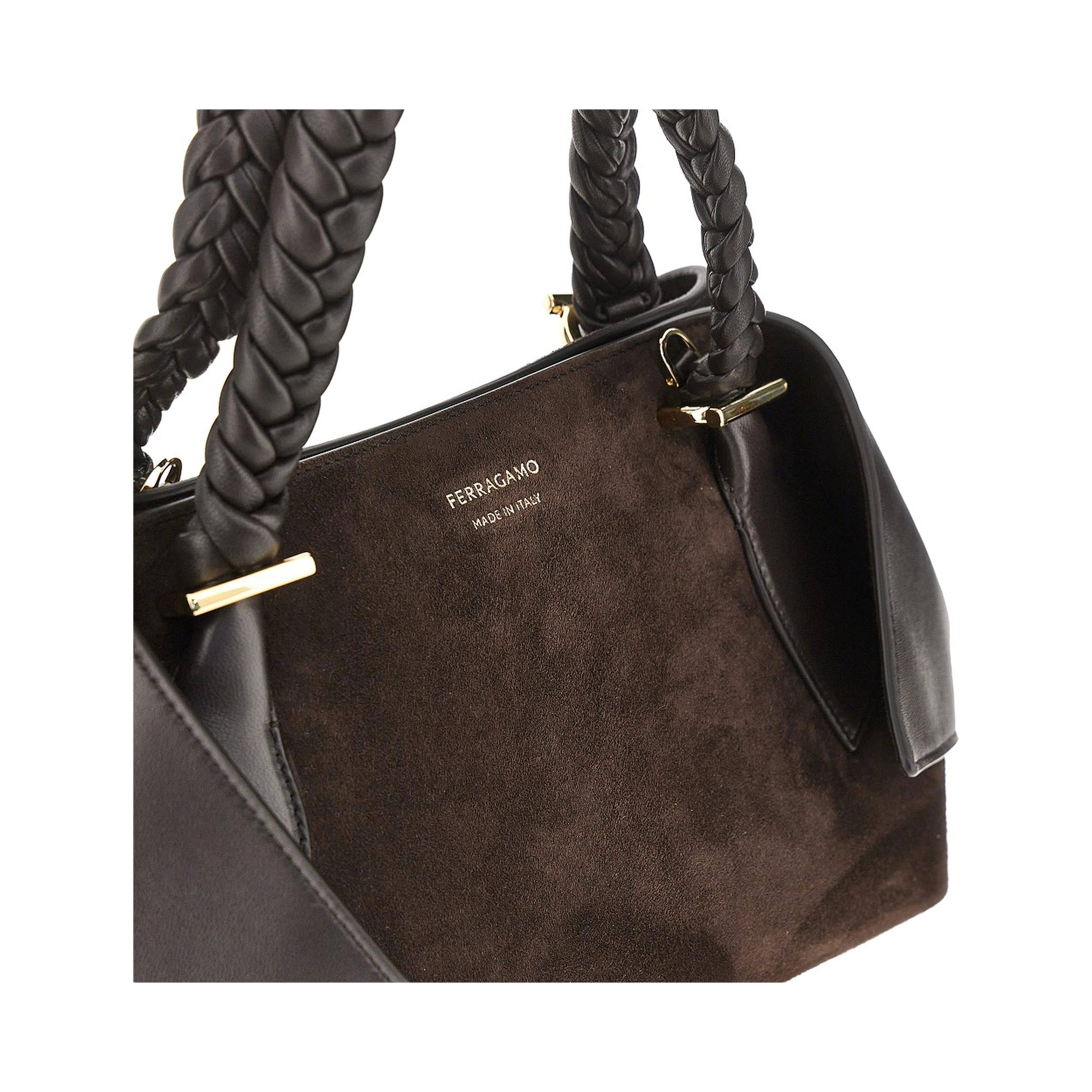 Leather hand bag with logo