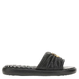 'Love Birds' nappa leather slides
