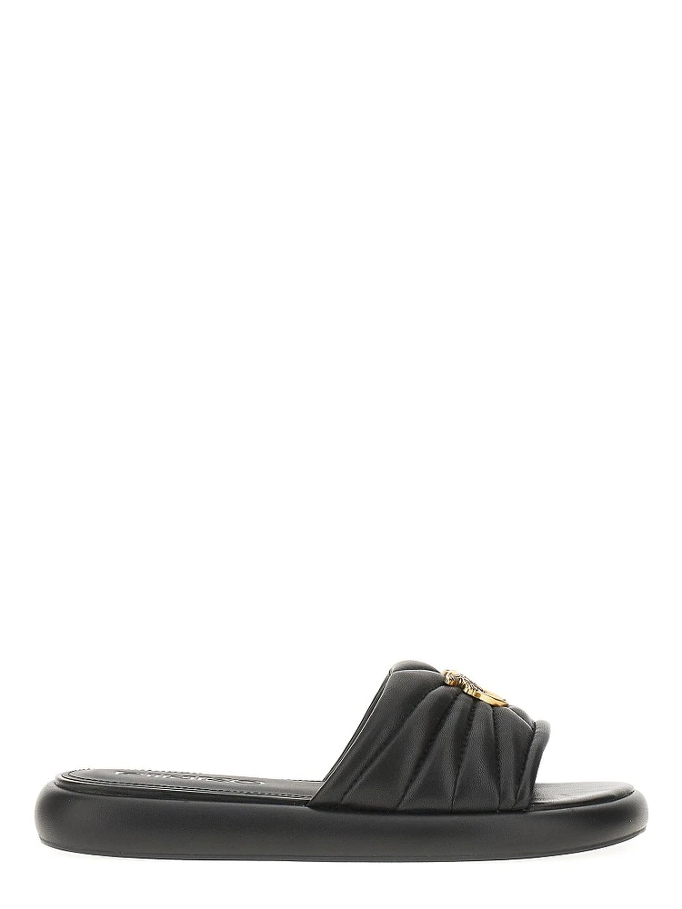 'Love Birds' nappa leather slides