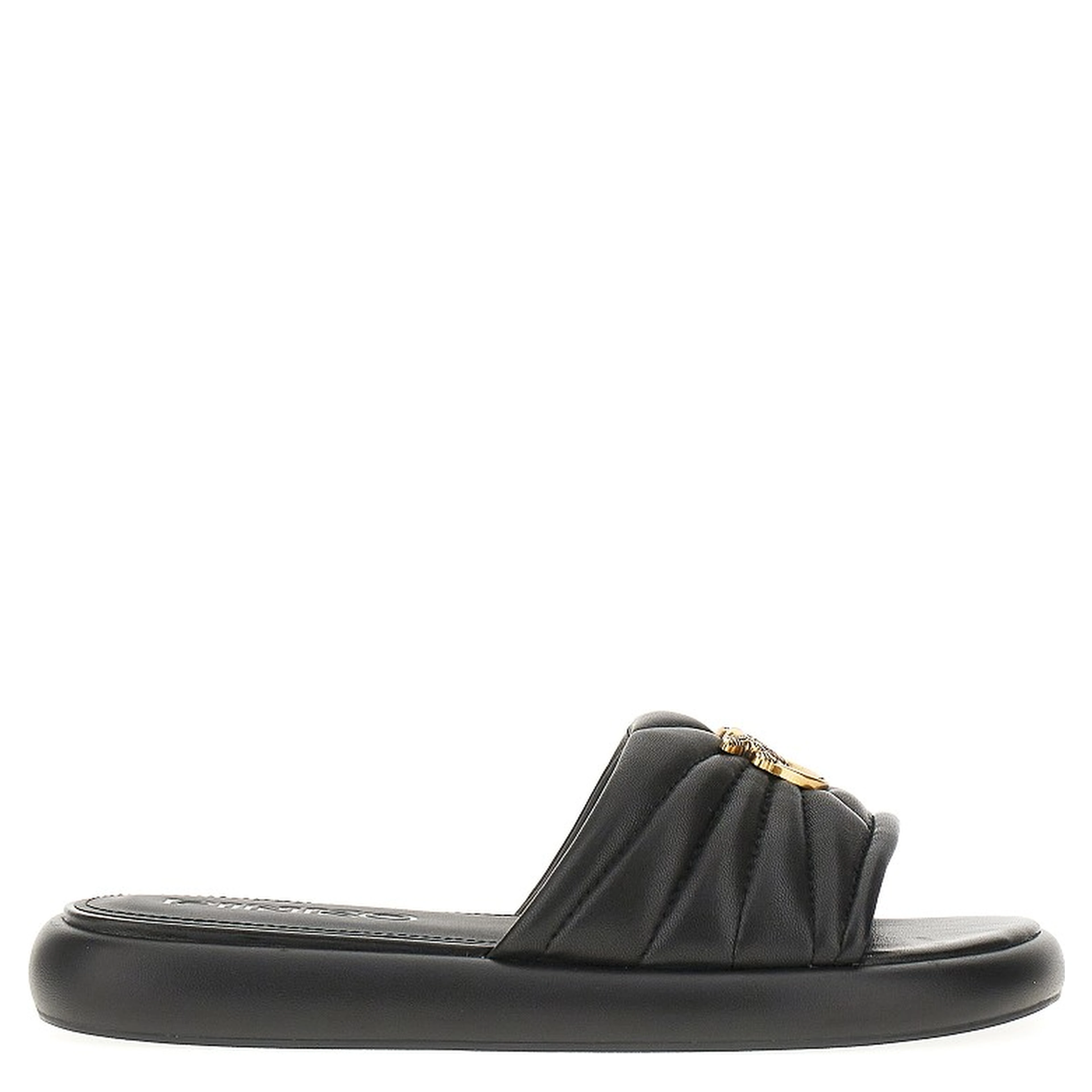 'Love Birds' nappa leather slides