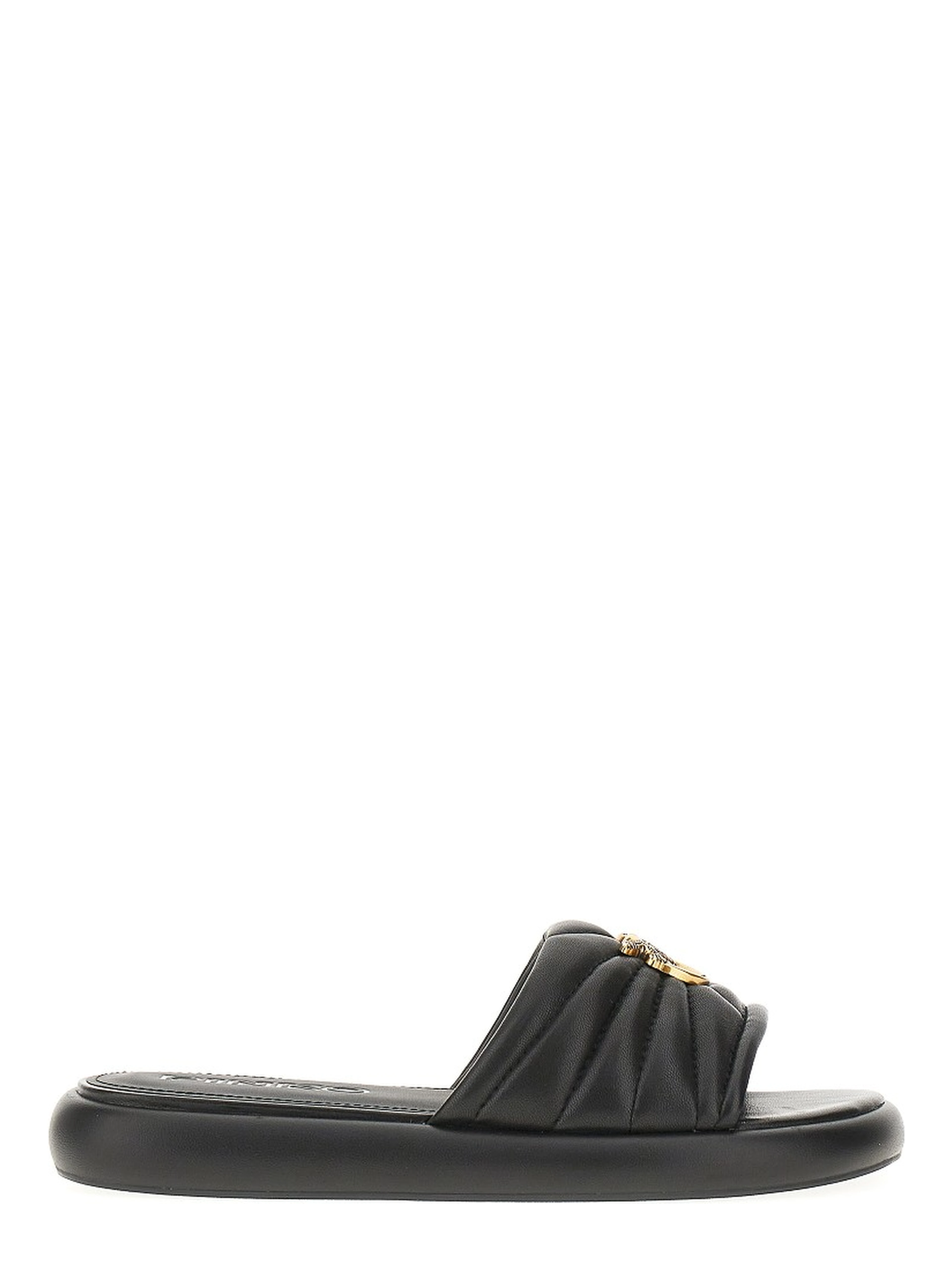 'Love Birds' nappa leather slides