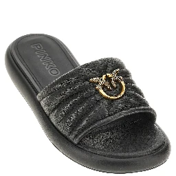 'Love Birds' nappa leather slides
