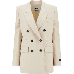 Oversized canvas double-breasted jacket