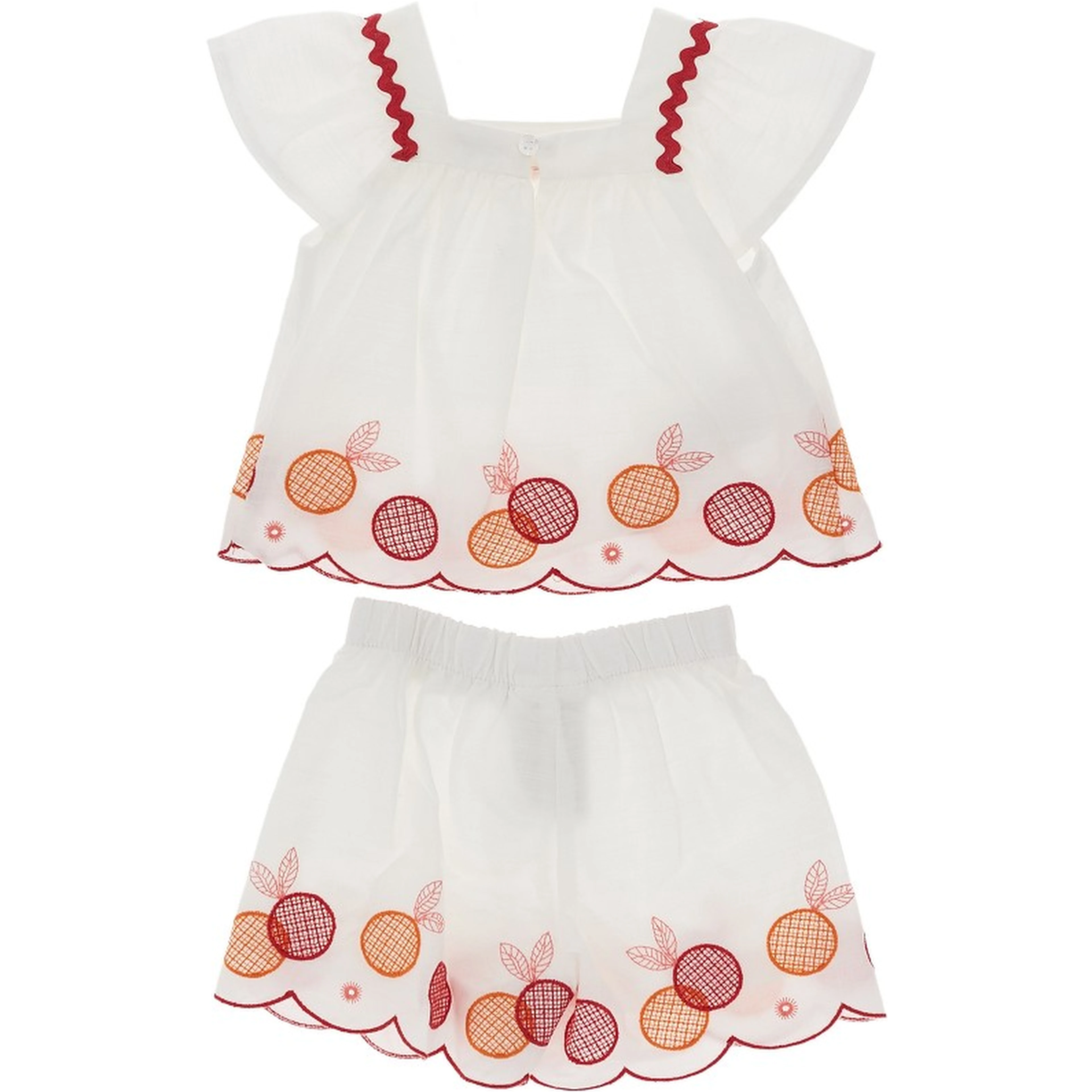 Embroidered cotton two-piece set