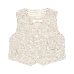 Cotton and linen vest