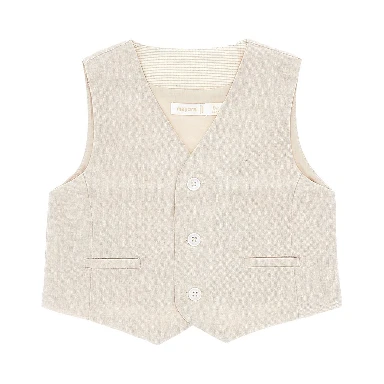 Cotton and linen vest
