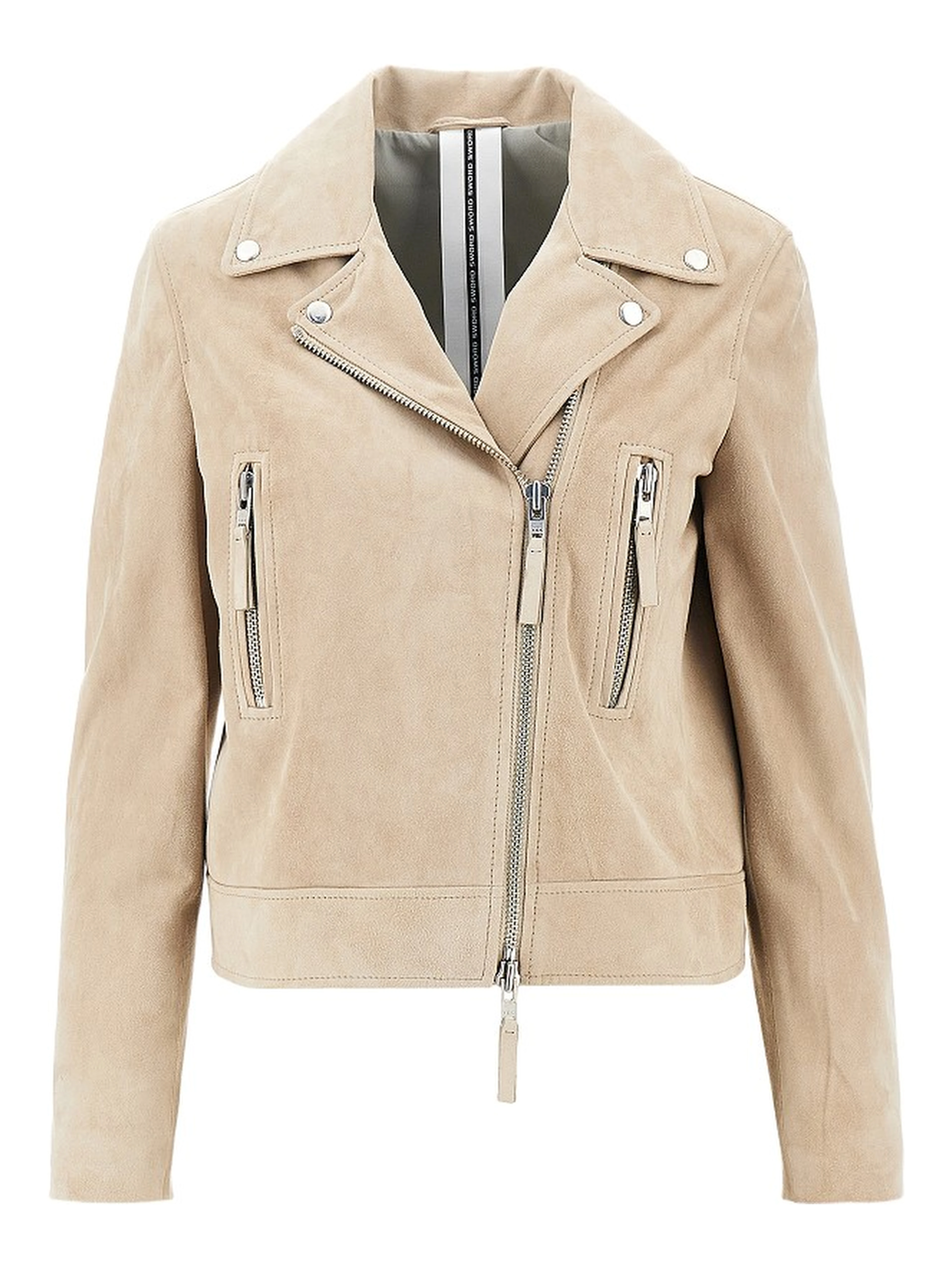 Suede leather biker jacket