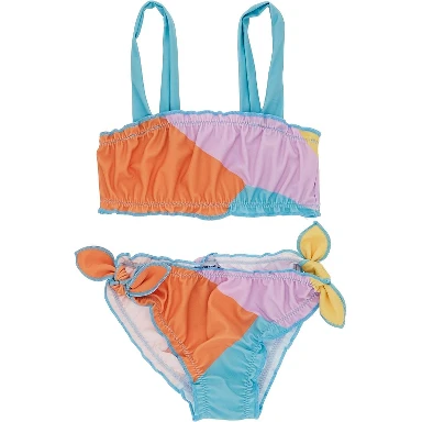 Color-block printed bikini