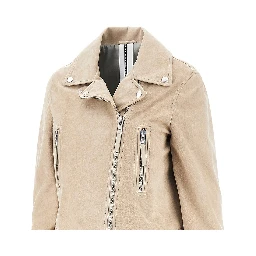 Suede leather biker jacket