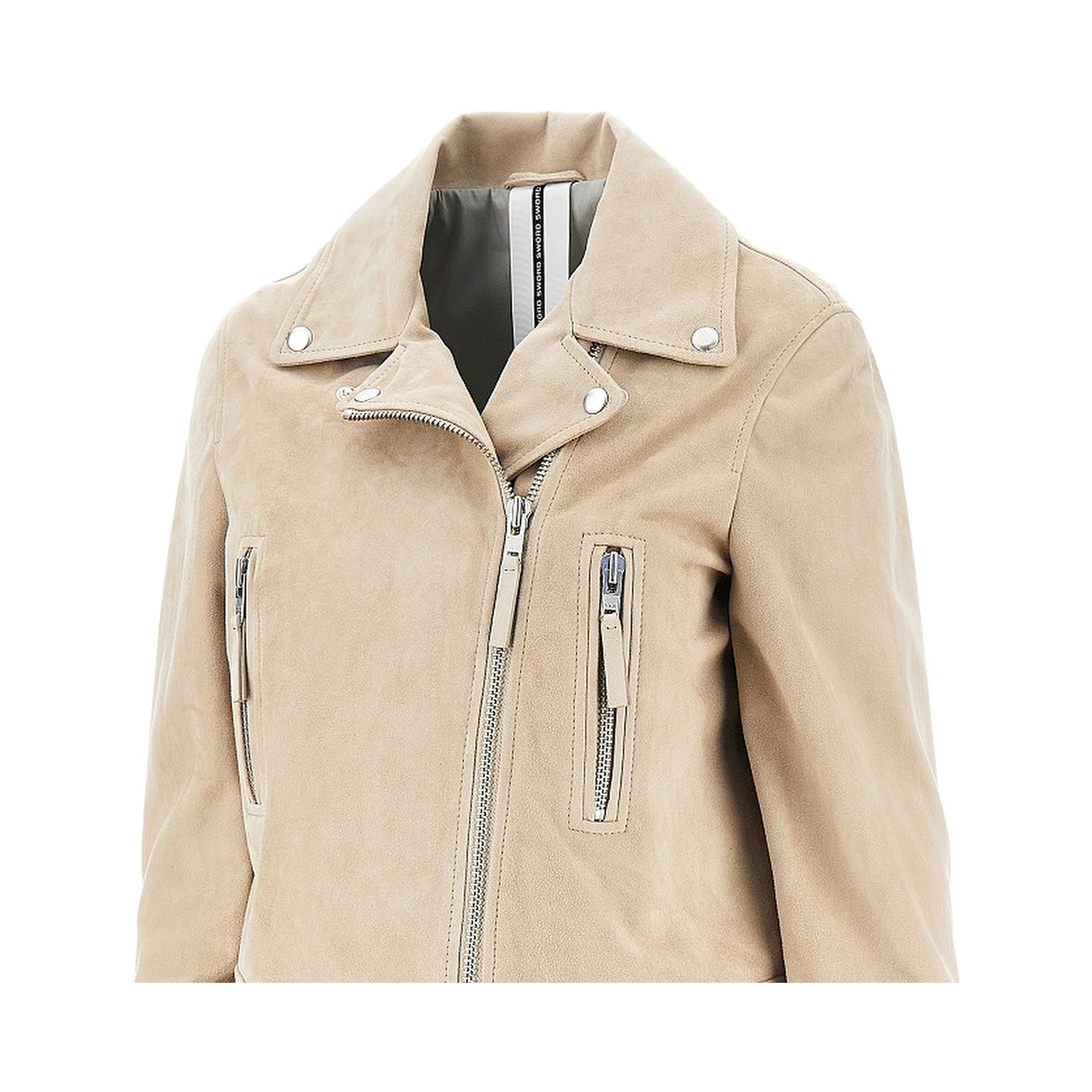 Suede leather biker jacket